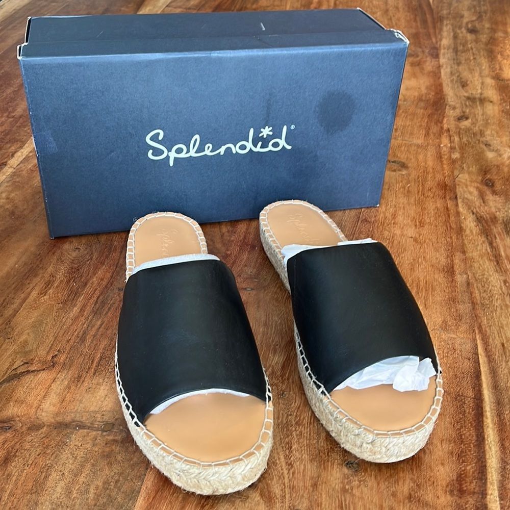 Splendid Black Espadrille Sandals, Size 8.5